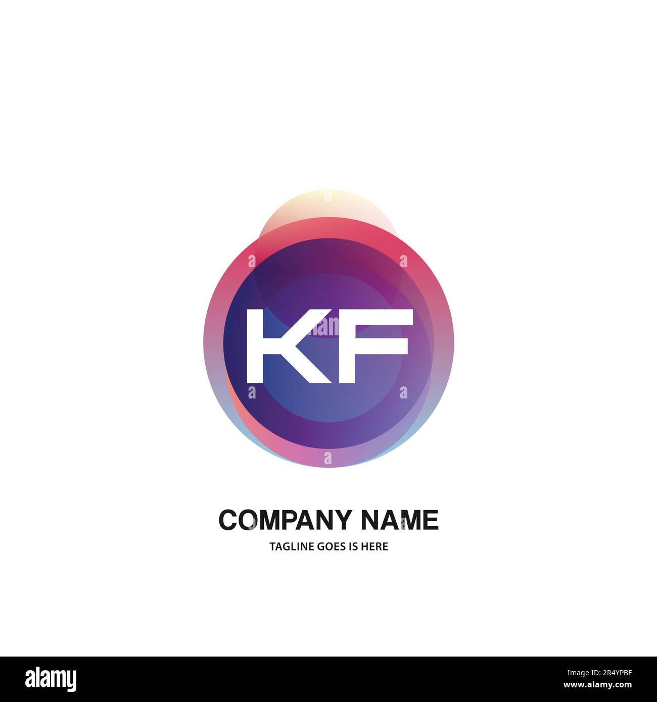 initial logo With Colorful Circle template vector Stock Vector
