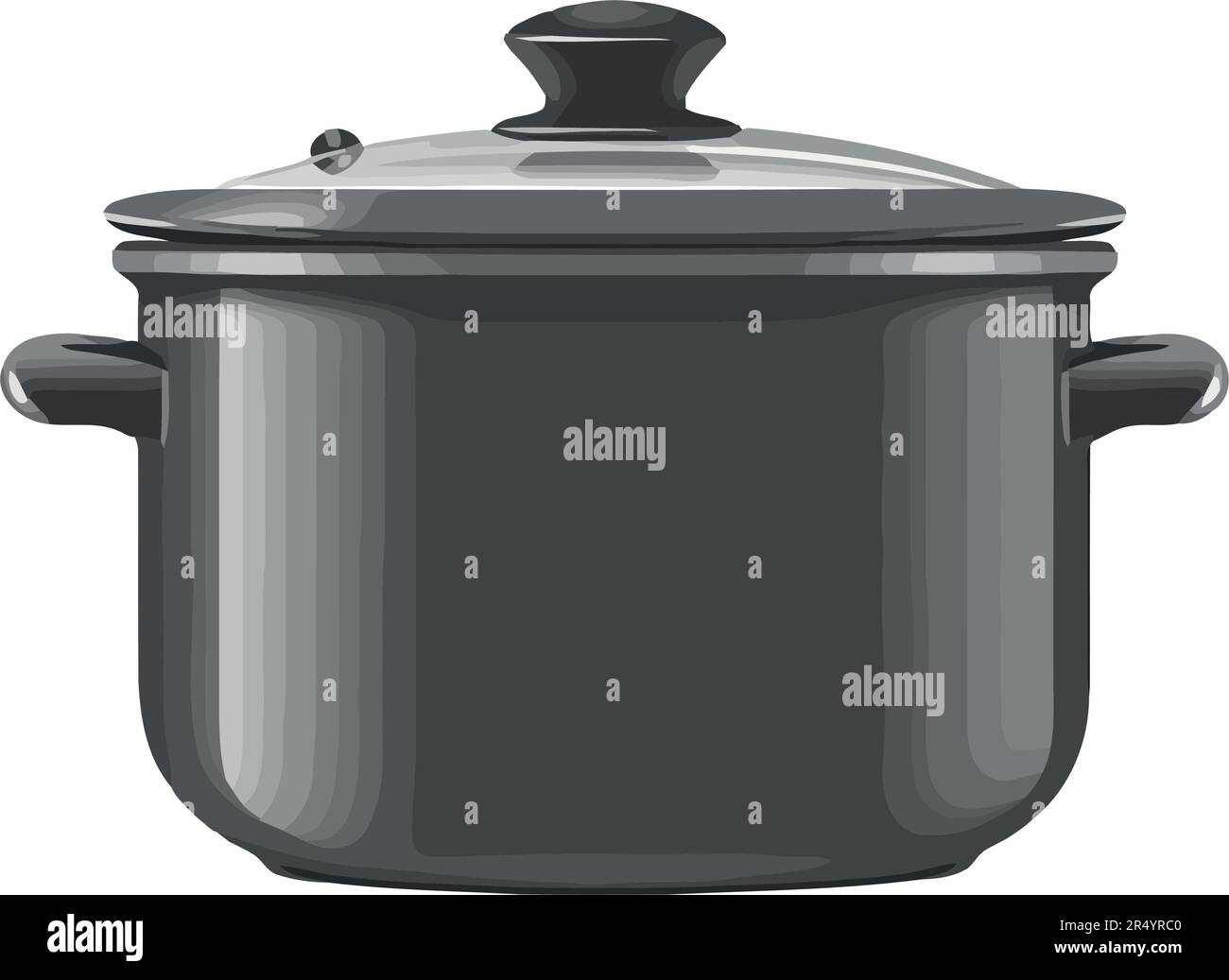 Stainless steel saucepan handle with metal lid Stock Vector Image & Art