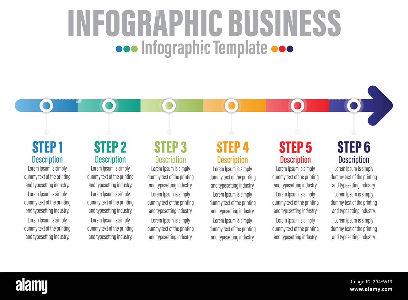 Arrow abstract infographics number options template with Six 6 steps ...