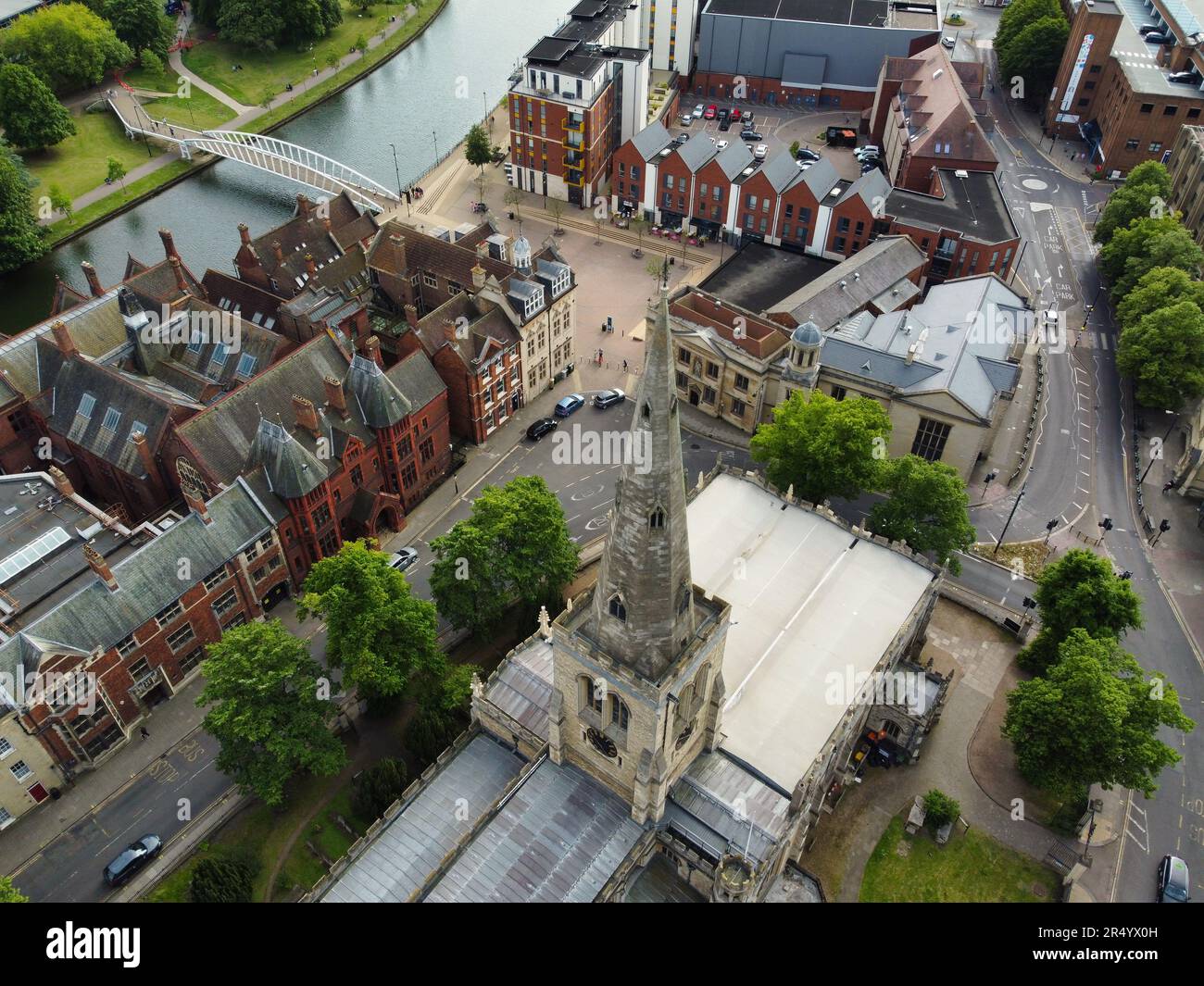 Beautiful Aerial Footage of Central Bedford City of England Great