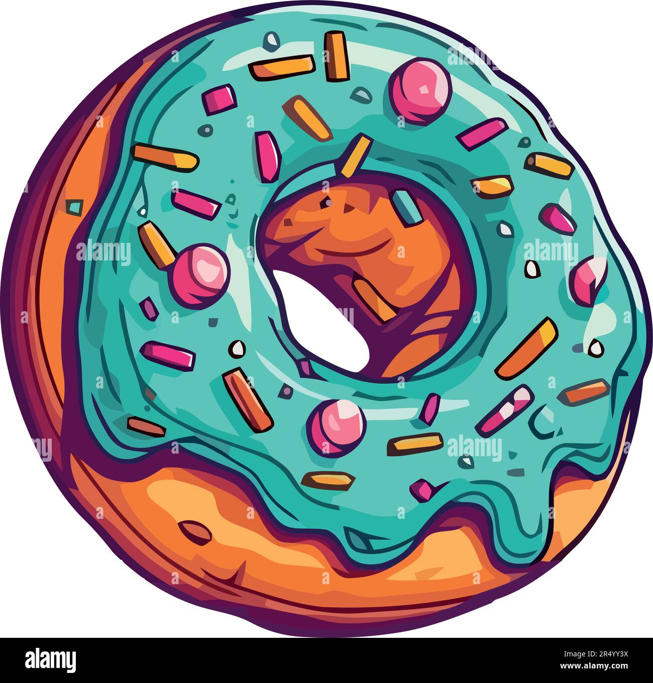 donut with icing and sprinkles Stock Vector Image & Art - Alamy