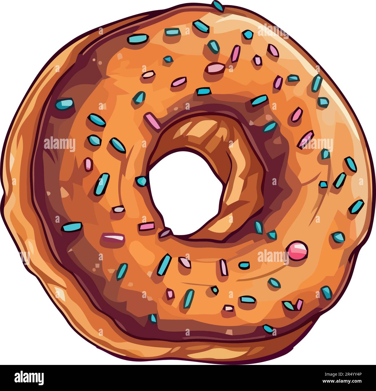 Cream filled donut on white backdrop Stock Vector Image & Art - Alamy
