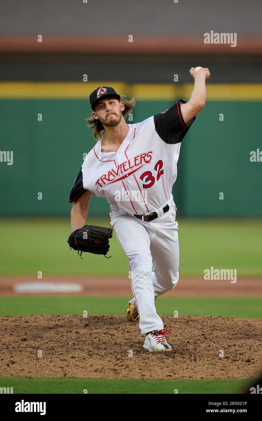 Arkansas Travelers pitcher Ethan Lindow (32) during an MiLB Texas
