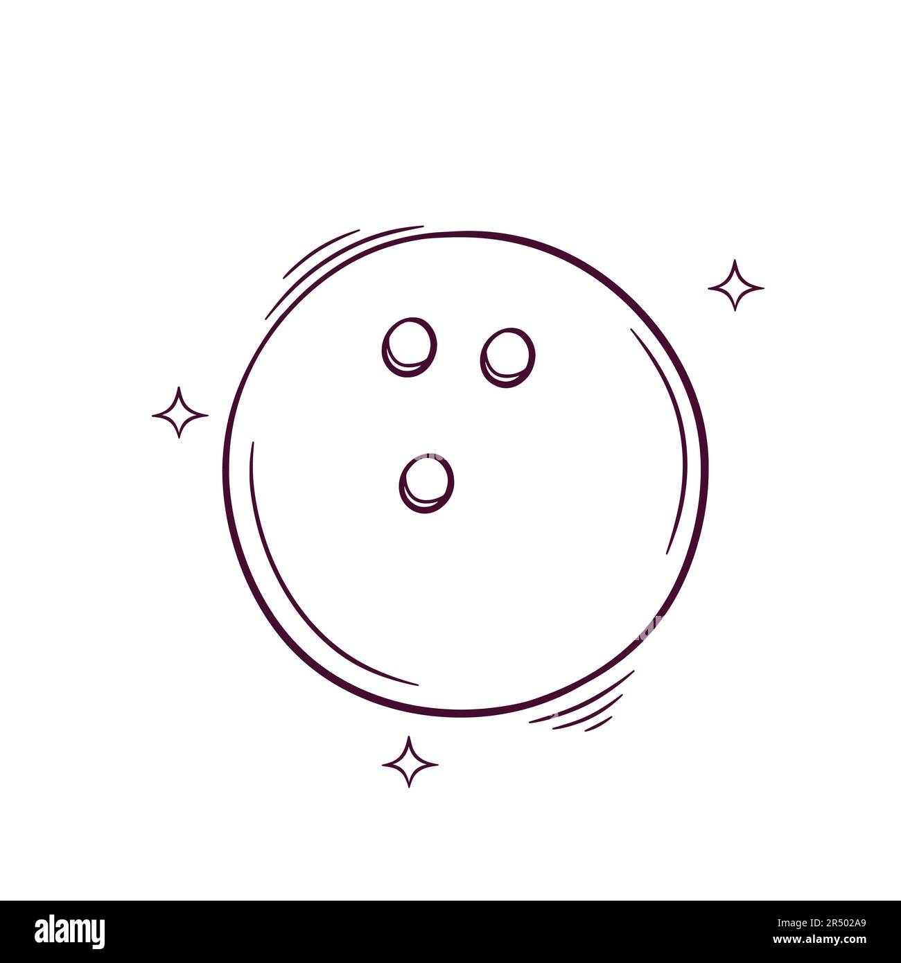 Hand Drawn Bowling Ball. Doodle Vector Sketch Illustration Stock Vector