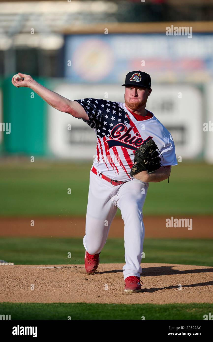 Peoria Chiefs pitcher Trent Baker (25) during an MiLB Midwest League