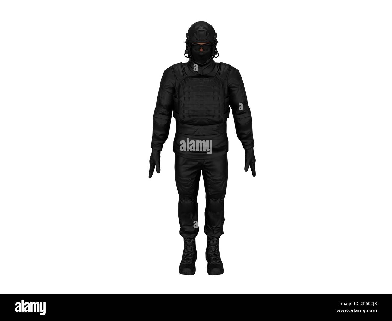 3d rendering character swat police special commando Stock Photo