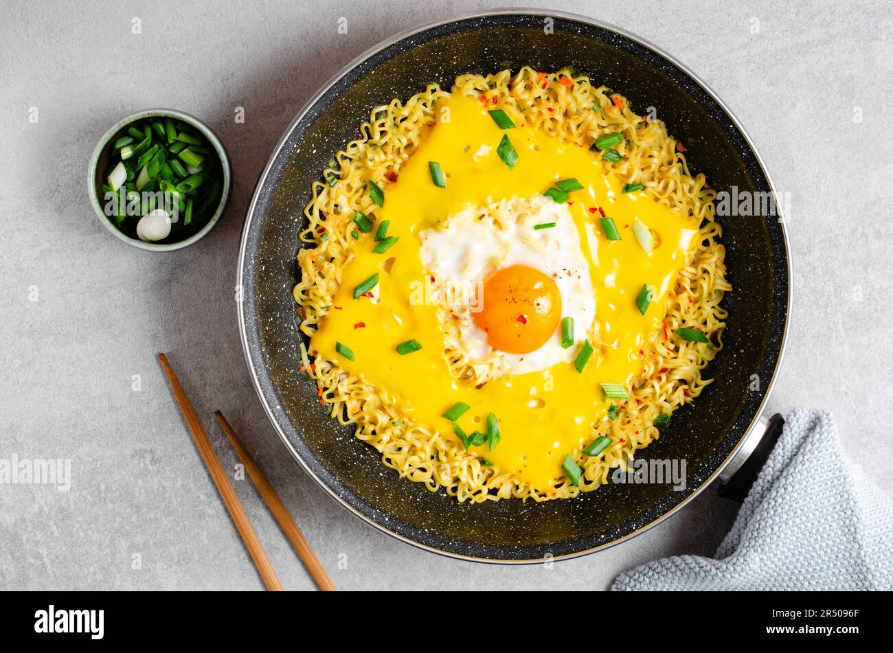 Kujirai Ramen, Shin Ramyeon or Ramyun with Egg, Melted Cheese and ...