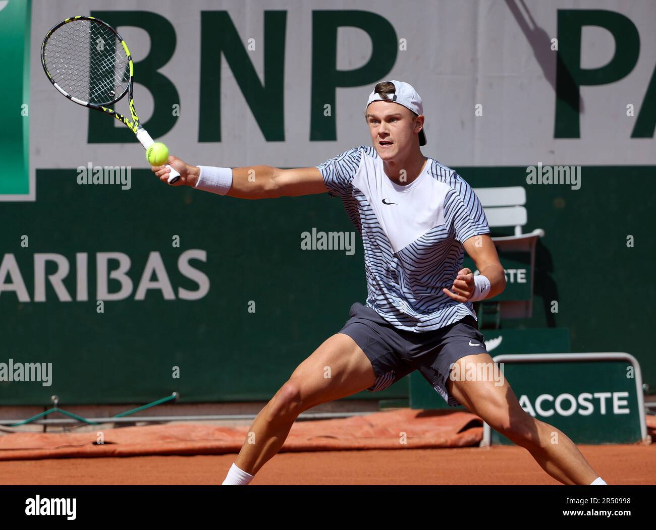 Paris, France. 30th May, 2023. Holger Rune of Denmark during day 3 of the  2023 French Open, Roland-Garros 2023, second Grand Slam tennis tournament  of the year, on May 30, 2023 at