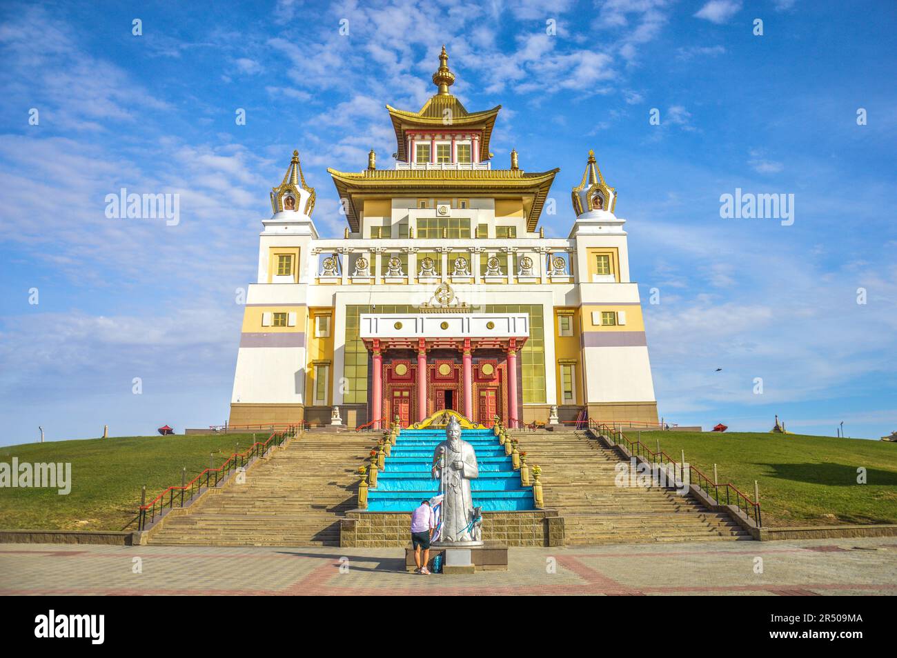 Buddhist temple Burkhan Bakshin Altan Sume (The Golden Abode of the Buddha Sakyamuni), in Elista, Kalmykia, Russia Stock Photo