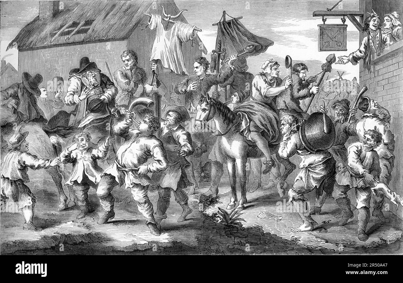 Hogarth Hudibras The Skimmington Stock Photo Alamy