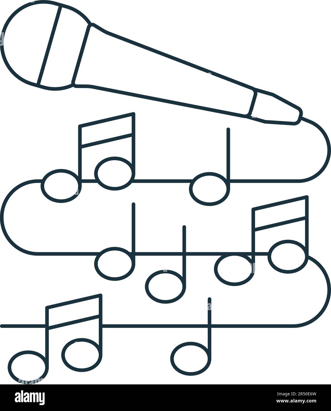 Karaoke icon. Monochrome simple sign from entertainment collection ...