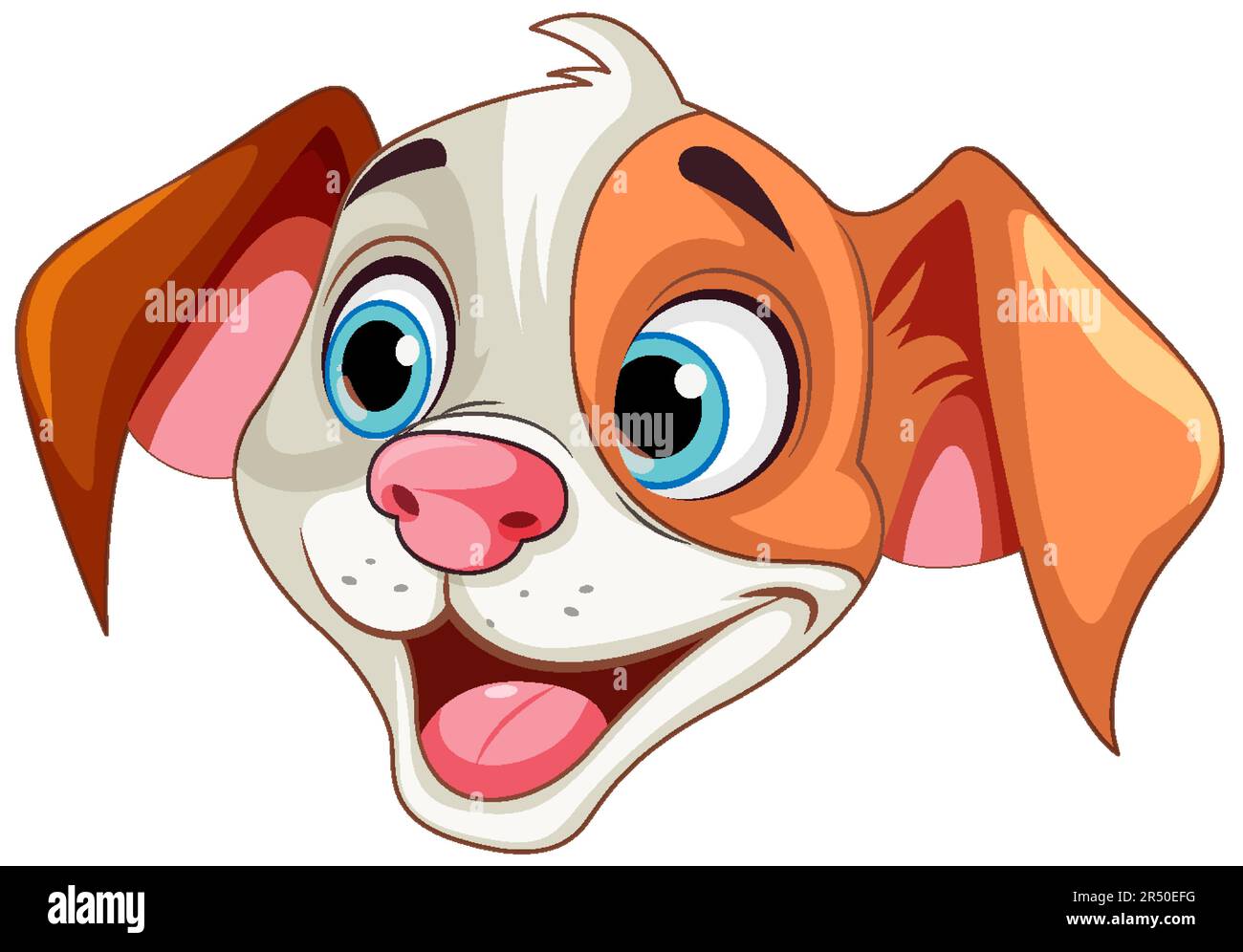 Cute dog face cartoon isolated illustration Stock Vector Image & Art ...