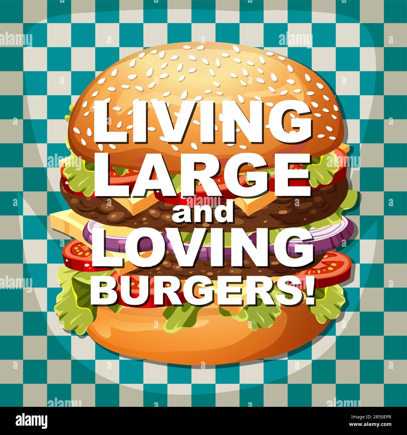Living large and loving burgers icon cartoon illustration Stock Vector ...