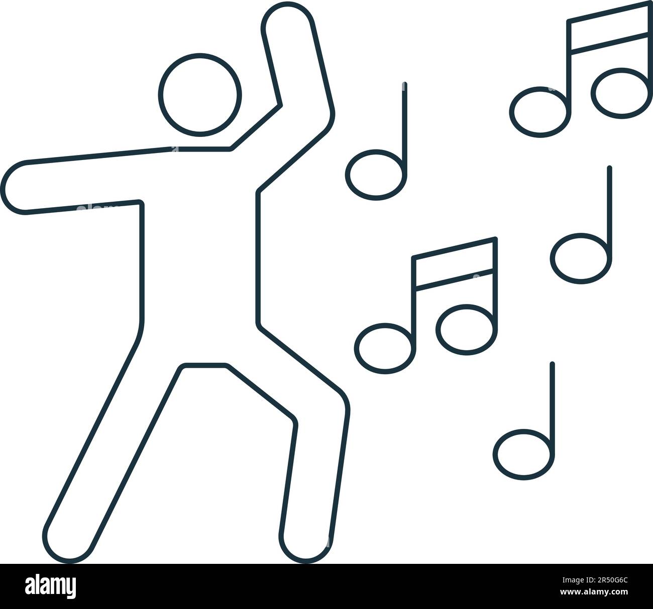 Dancing icon. Monochrome simple sign from hobby collection. Dancing icon for logo, templates, web design and infographics. Stock Vector