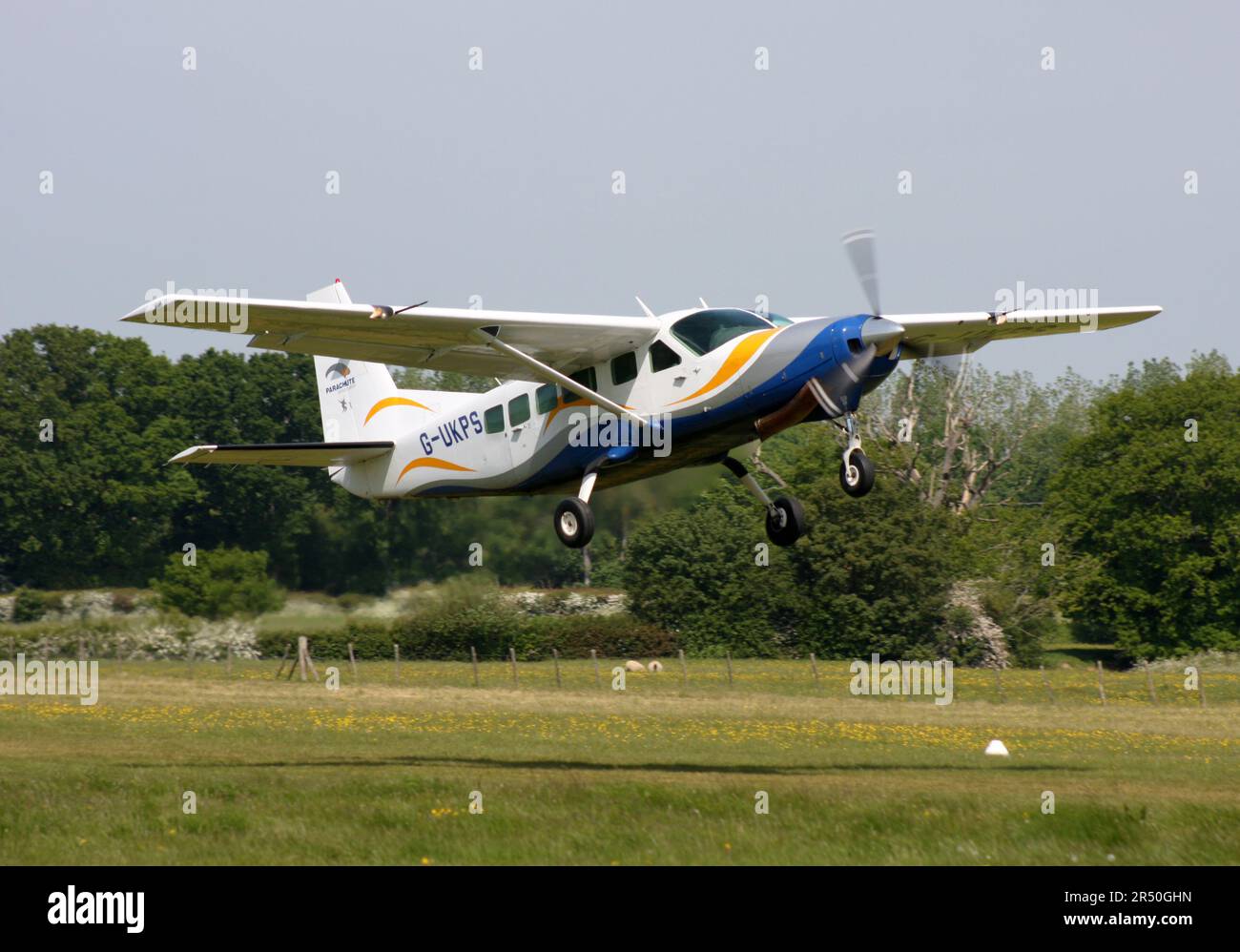 A Cessna 208 Caravan of UK Parachute Services operating at Headcorn