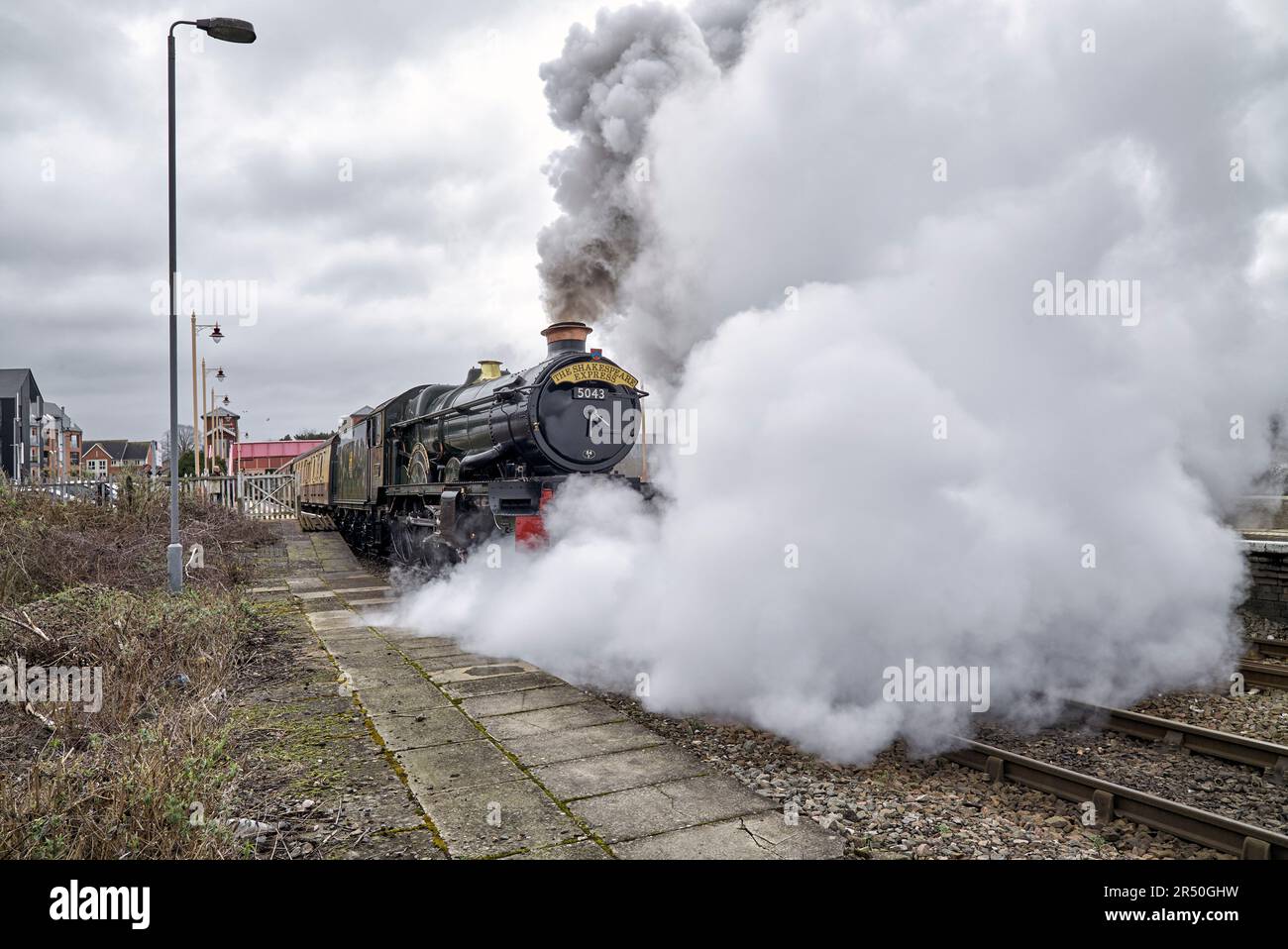 Steam train UK, Earl of Edgcumbe, Shakespeare Express, Stratford upon Avon, Warwick, England, UK Stock Photo