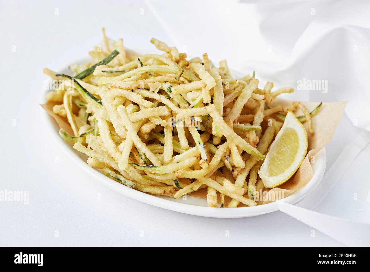 Courgette tempura fries Stock Photo Alamy
