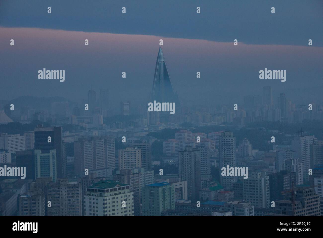 Pyongyang skyline at dust Stock Photo - Alamy