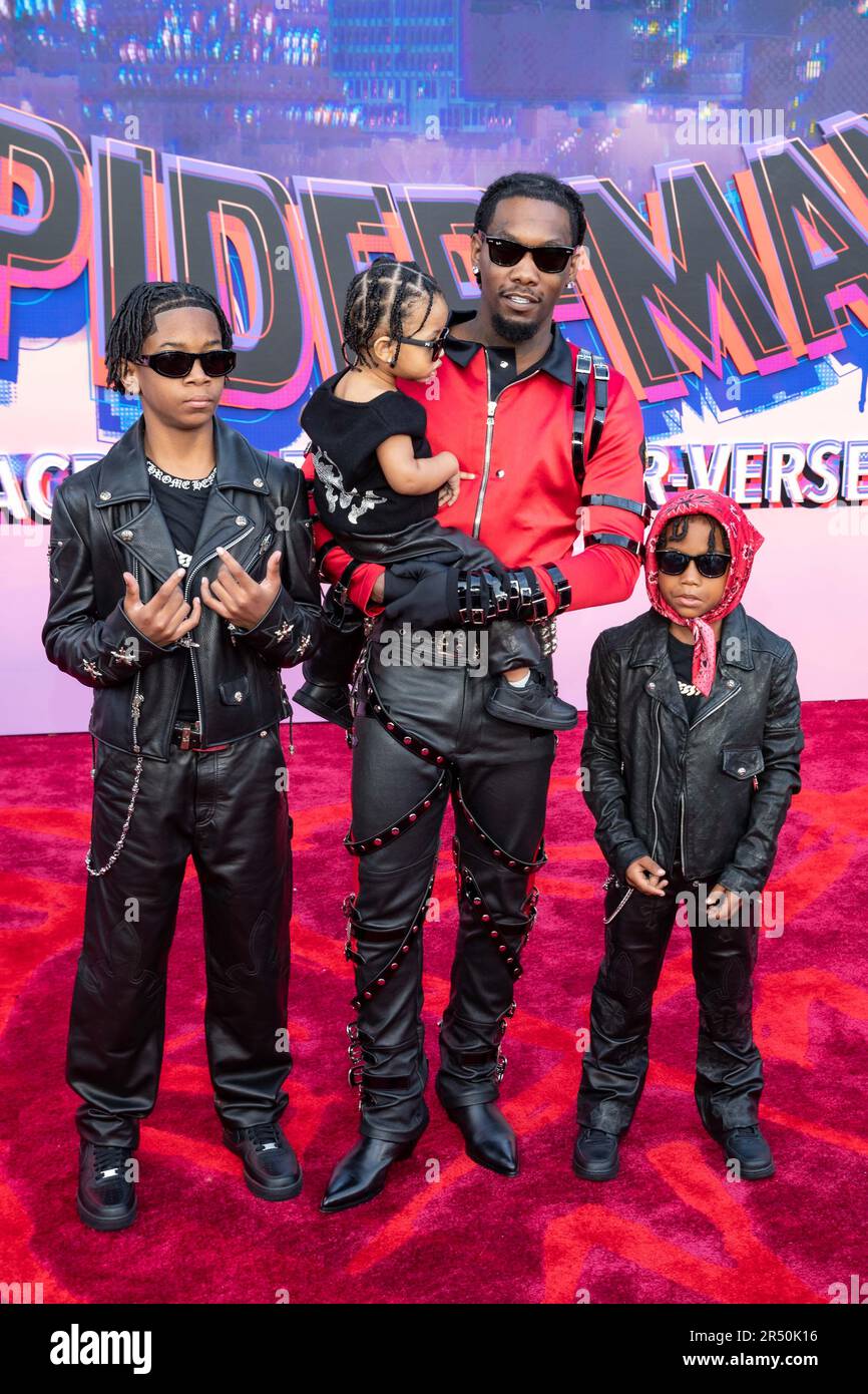 May 30, 2023, Los Angeles, California, USA OFFSET and his 3 sons