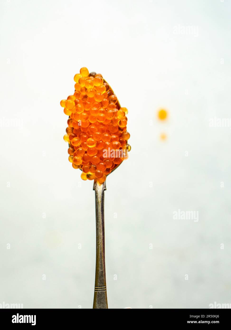 Close up of fresh red trout caviar Stock Photo