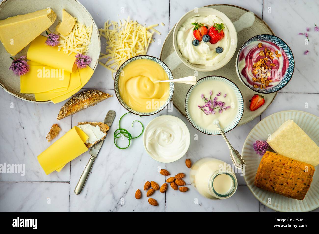 Vegan dairy products Stock Photo Alamy