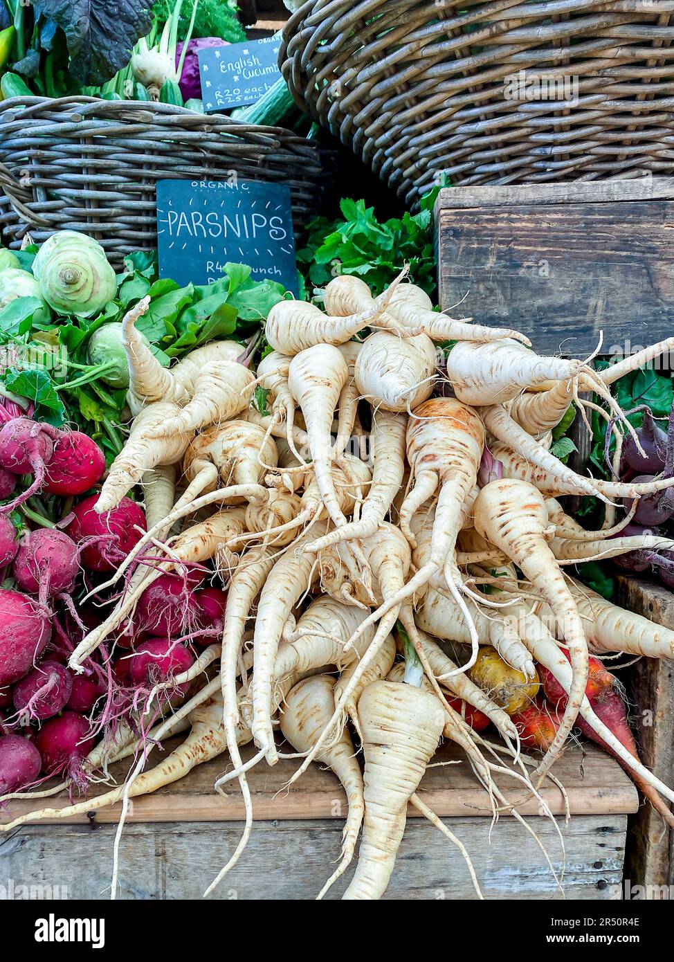 Assorted turnips at a farmers' market in Cape Town, South Africa Stock Photo