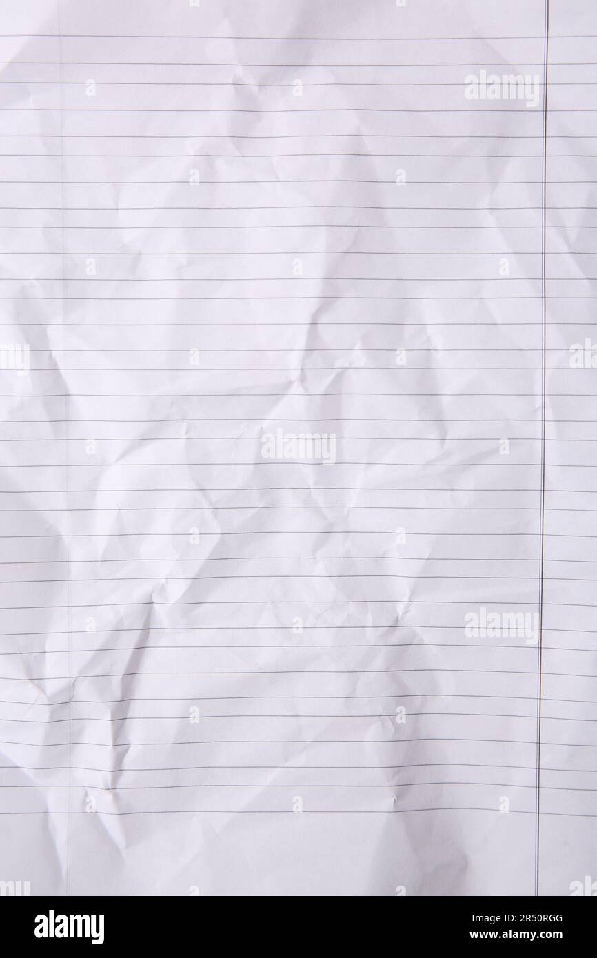 Sheet of crumpled lined paper as background, top view Stock Photo Alamy
