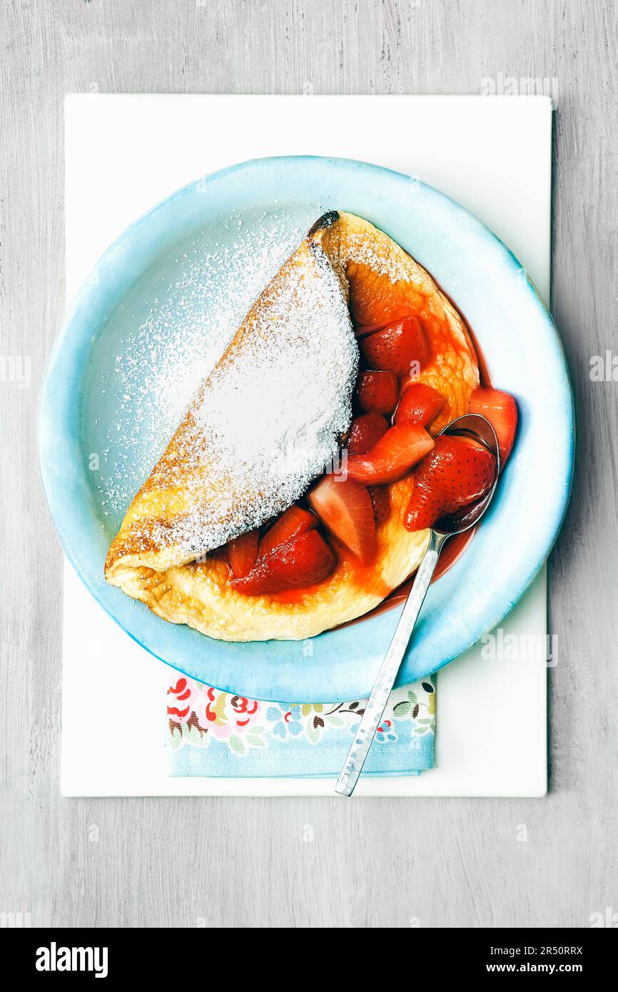 Strawberry soufflé omelette Stock Photo Alamy