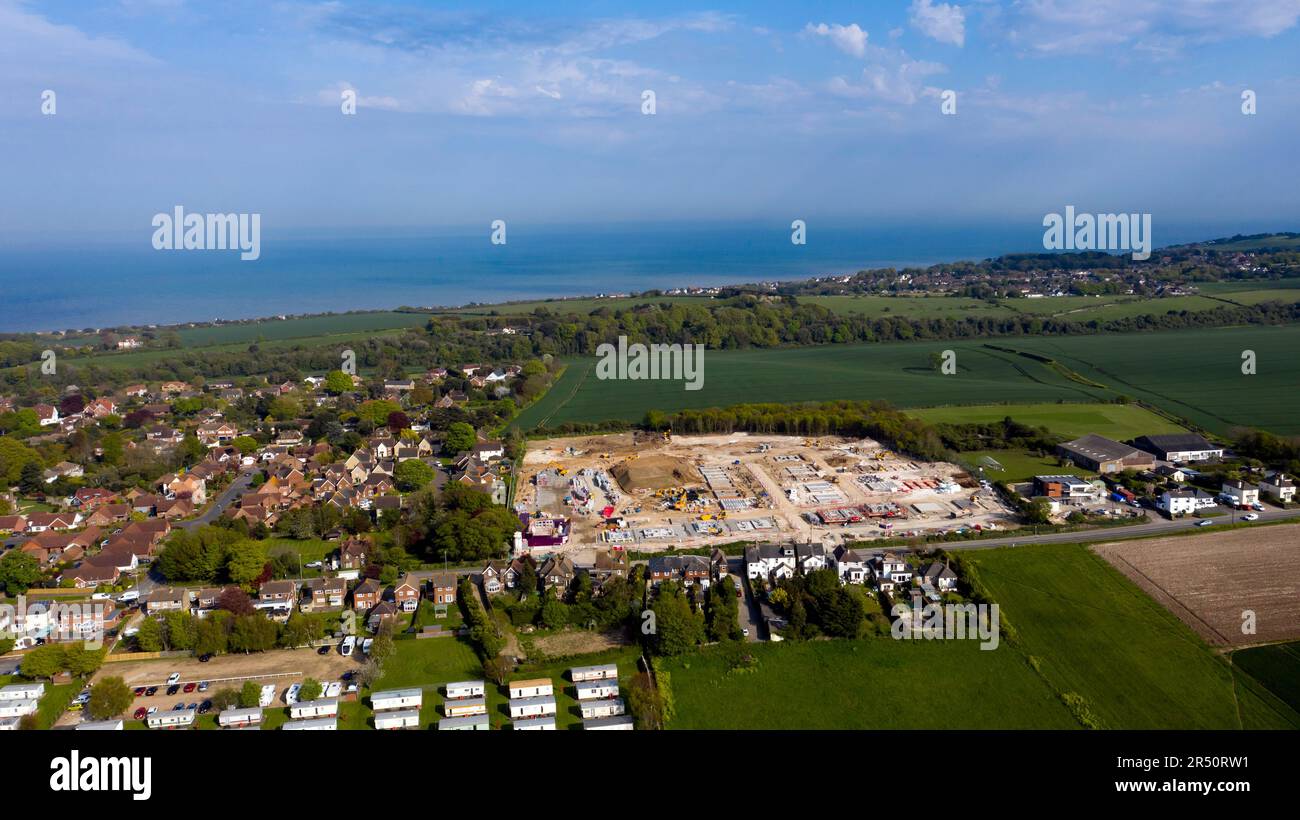 Aerial view showing the location of Wellington Paddocks, a new building
