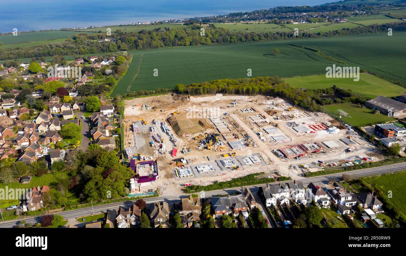 Aerial view of Wellington Paddocks, a new building development on the