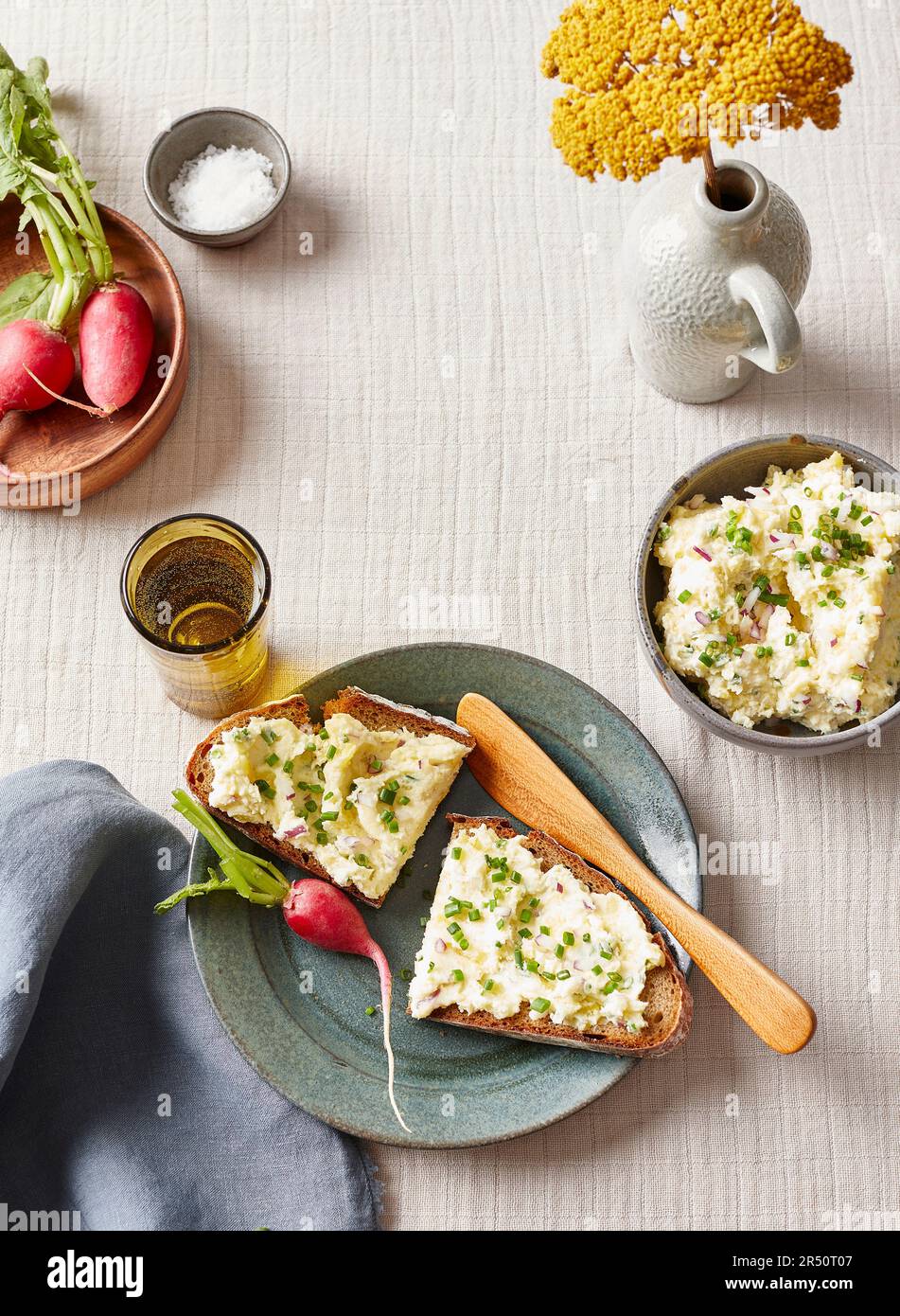 Bread with Erdäpfelkas (potato, sourcream, and onion spread) and ...