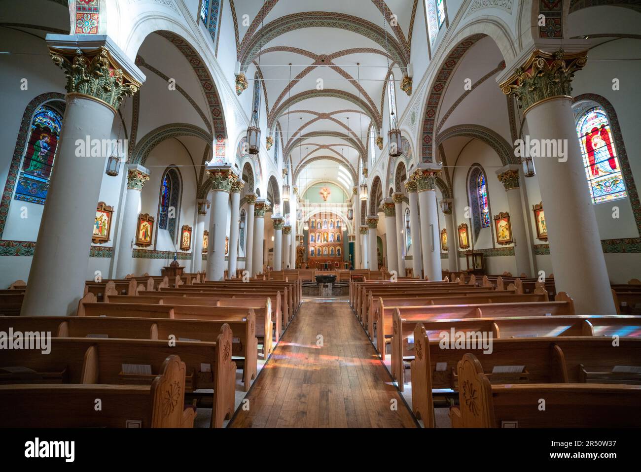 The Cathedral Basilica of Frances of Assisi, Santa Fe, New Mexico Stock Photo