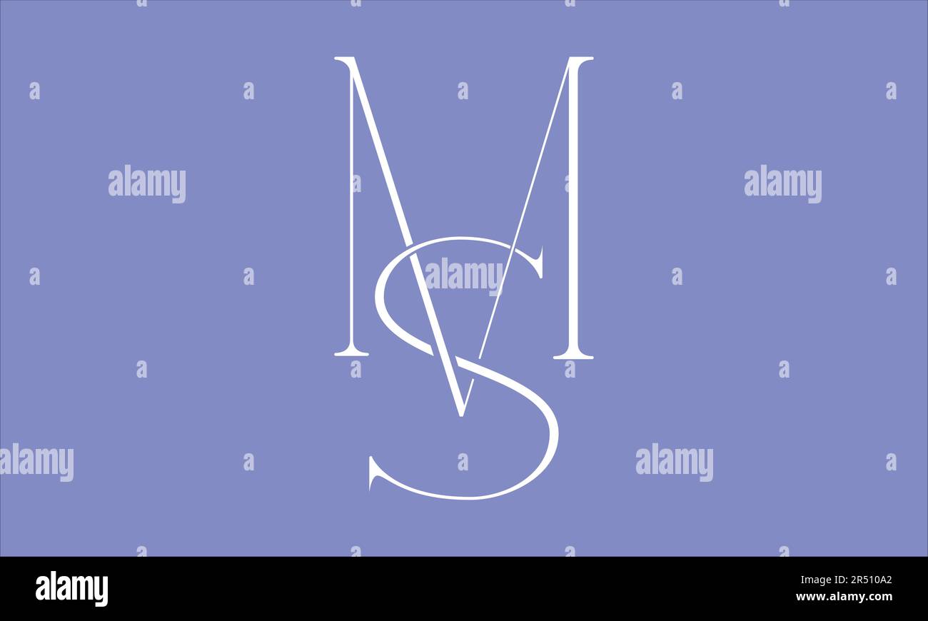 MS SM M S Initial Letter Vector Logo Design Stock Vector