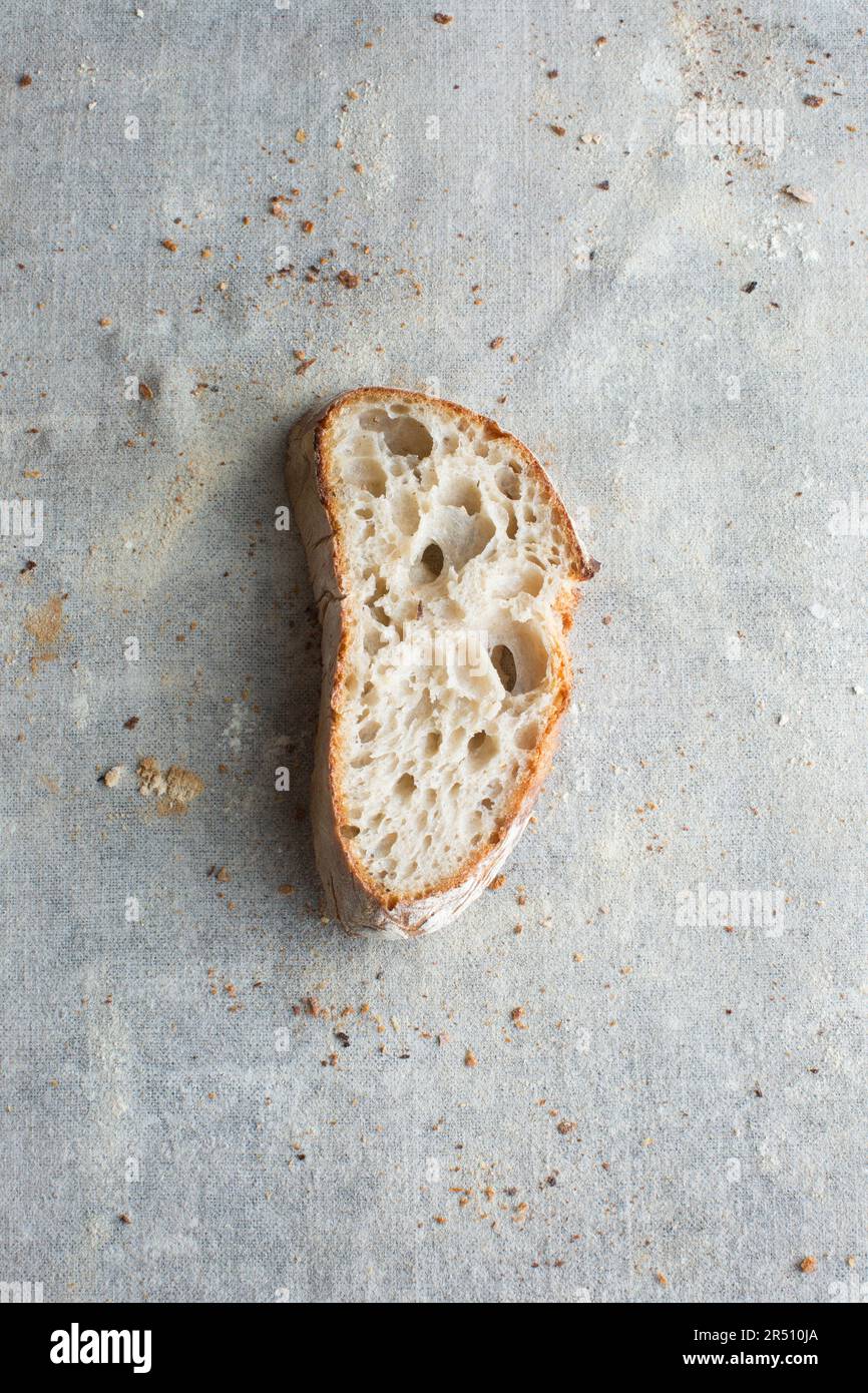 A slice of country bread Stock Photo