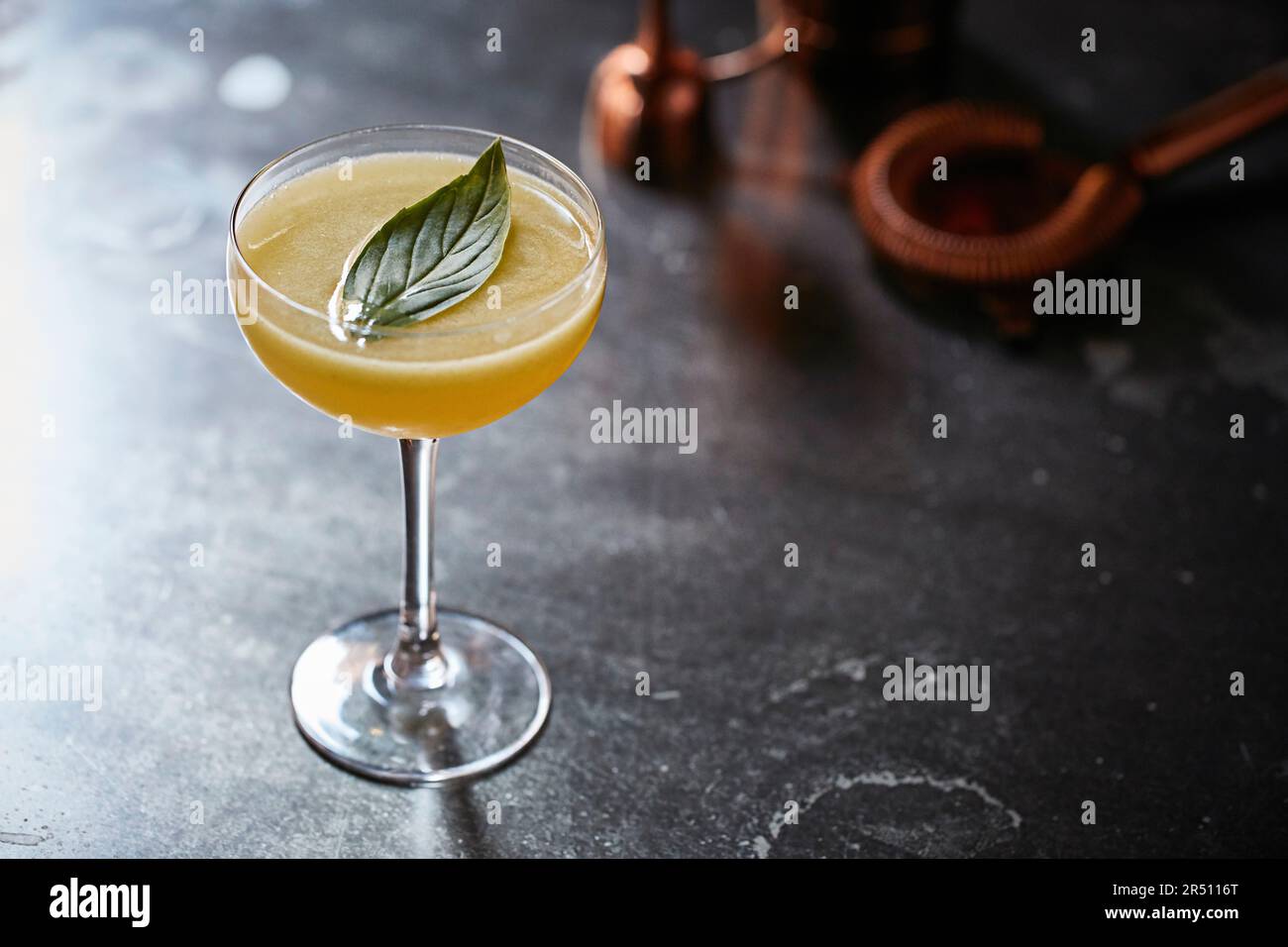 Basil infused cocktail Stock Photo Alamy