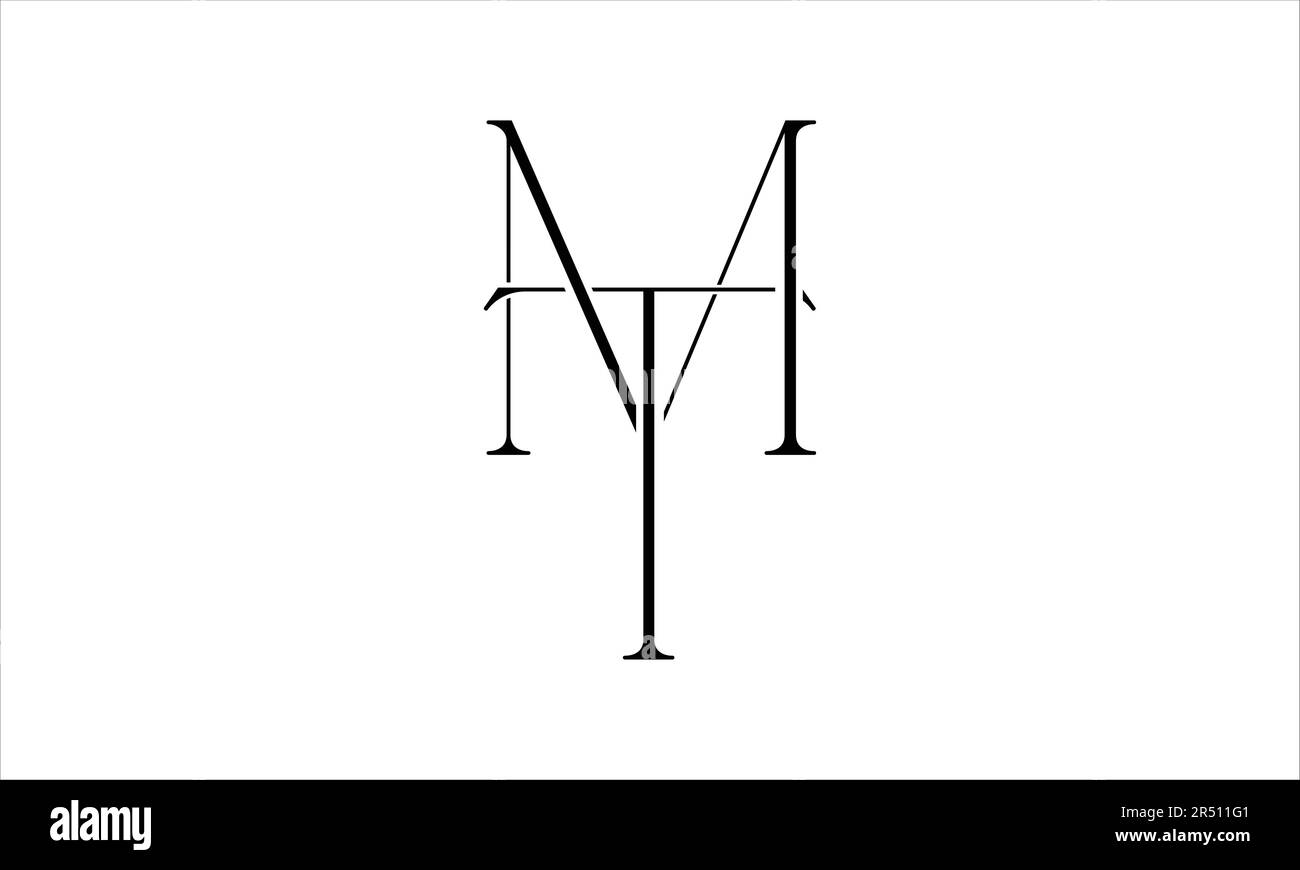 MT TM M T Initial Letter Vector Logo Design Stock Vector