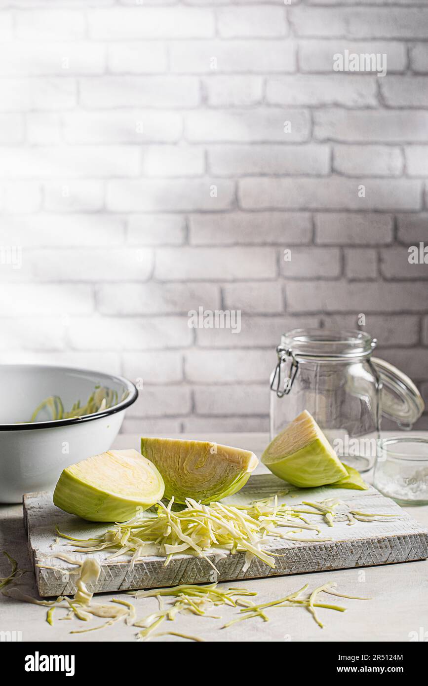 Ingredients for making sauerkraut Stock Photo - Alamy