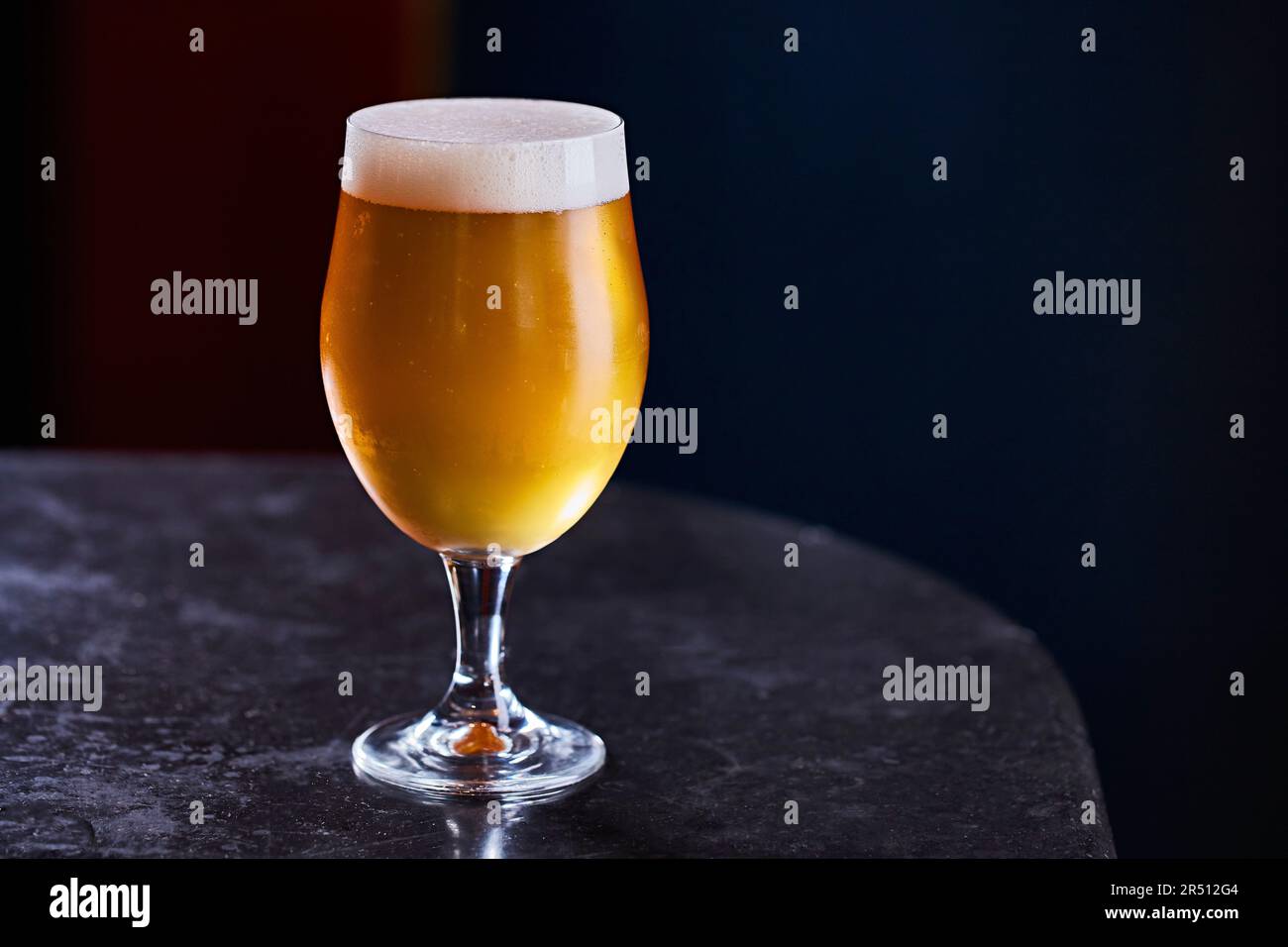 A glass of amber craft beer Stock Photo Alamy