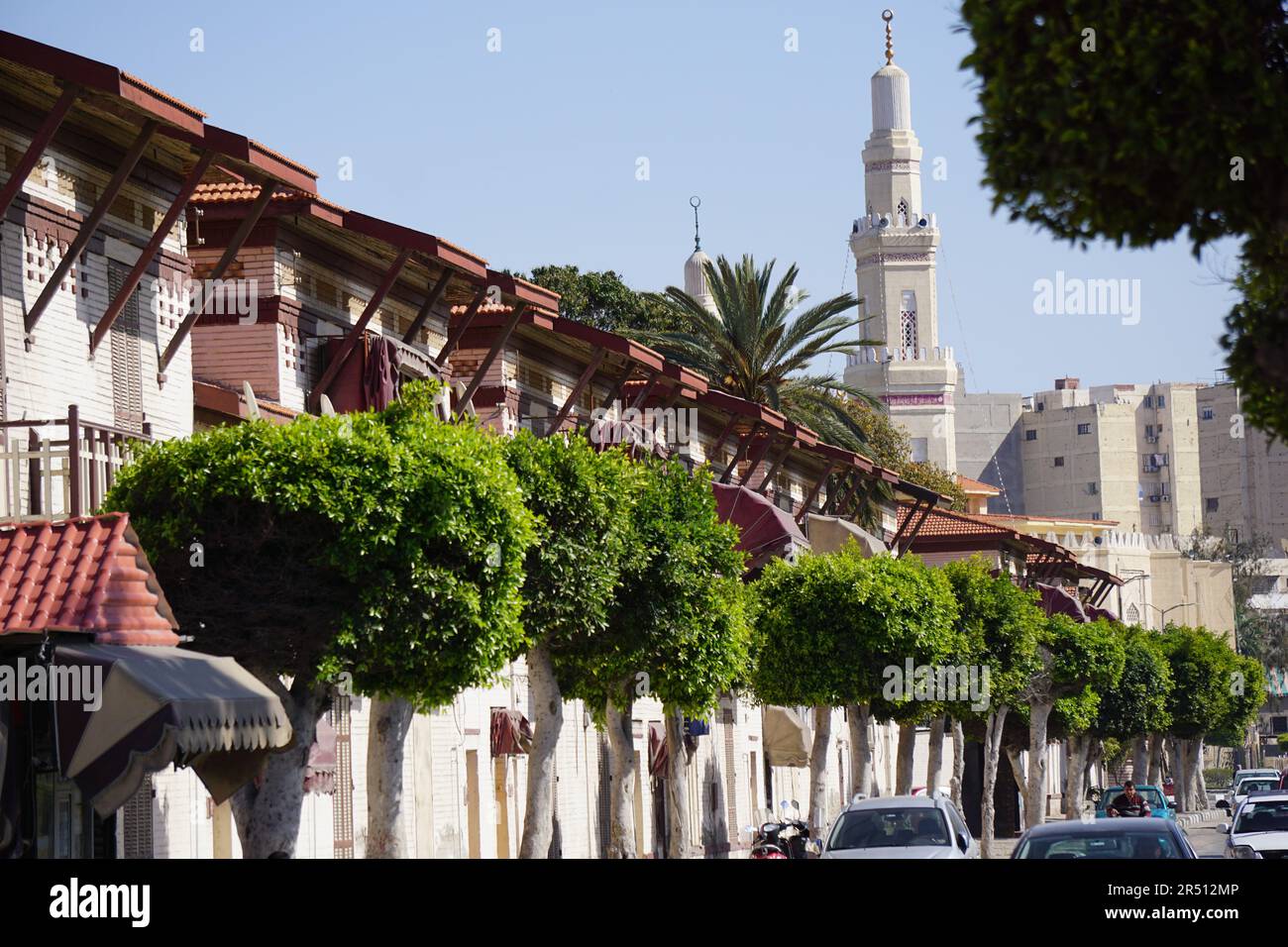 Old buildings of Suez canal in the city of Portsaid Stock Photo