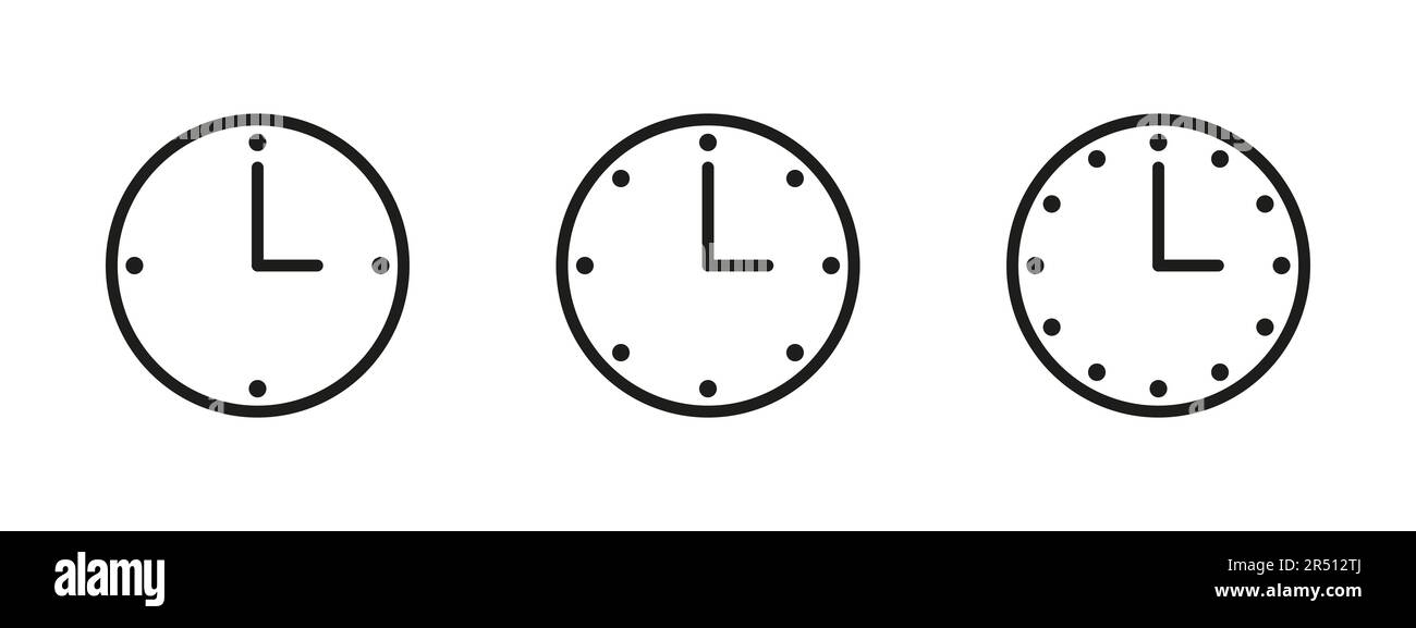 Timekeeping devices used to measure and display the current time. Clocks, timepieces Stock