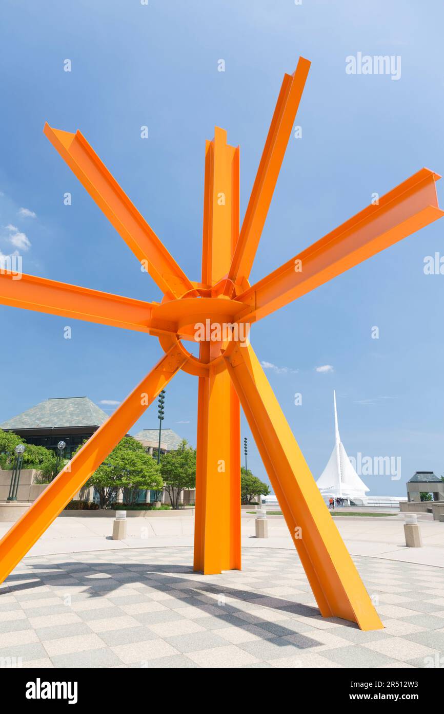 USA, Milwaukee, "The Calling (di Suvero)" sculpture by Mark di Suvero ...