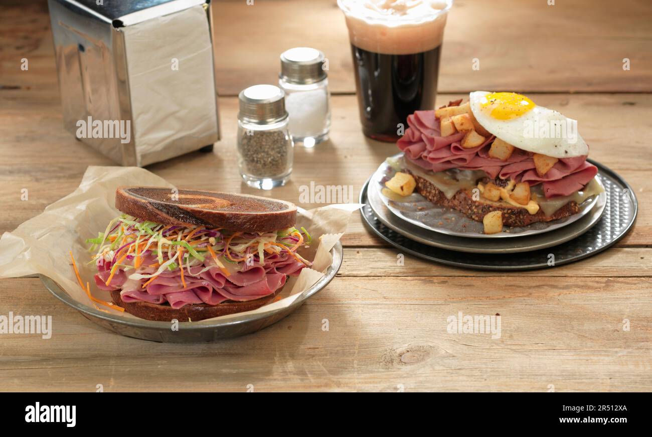 Corned beef sandwiches Stock Photo - Alamy