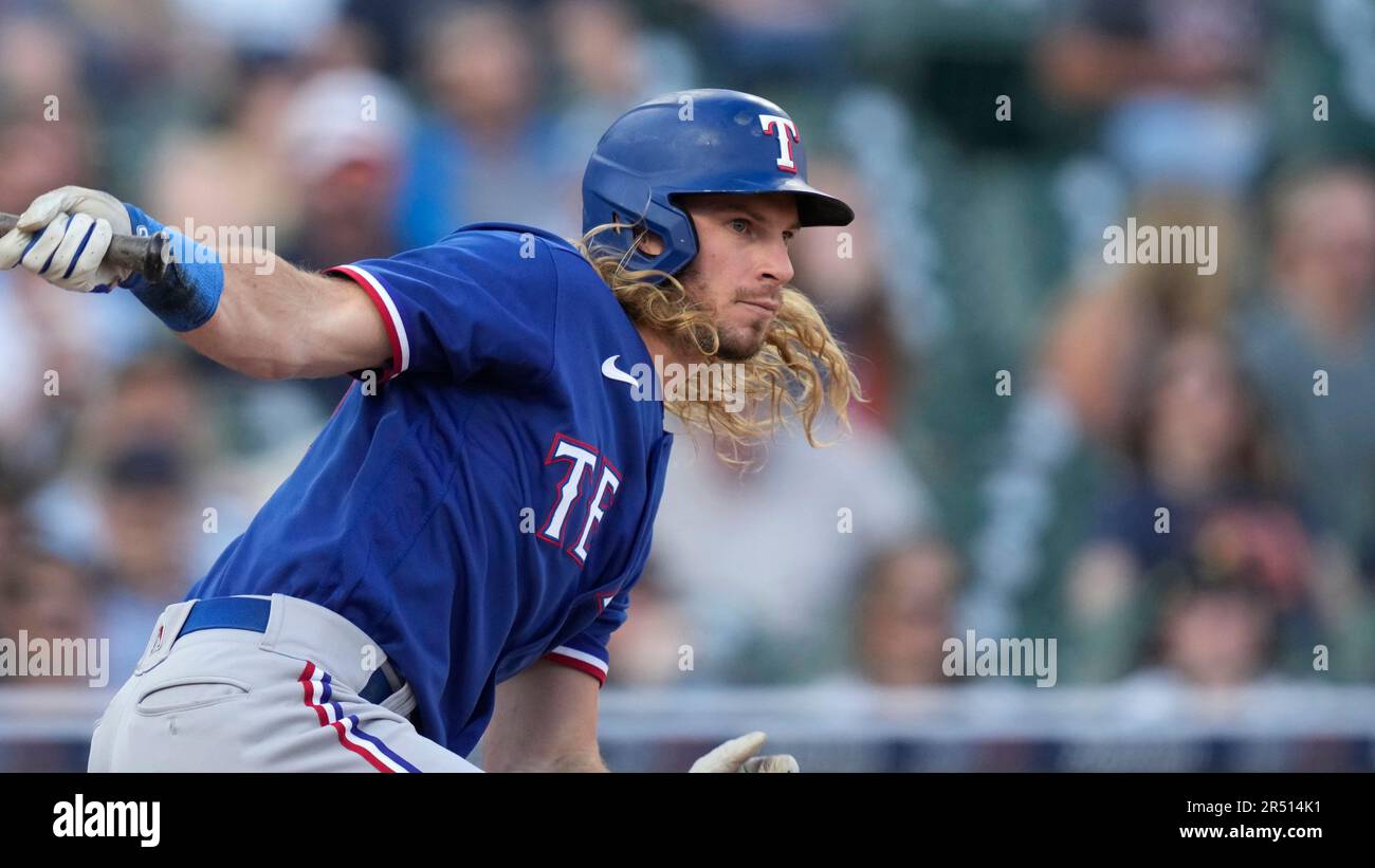 Texas Rangers' Travis Jankowski plays during a baseball game, Tuesday
