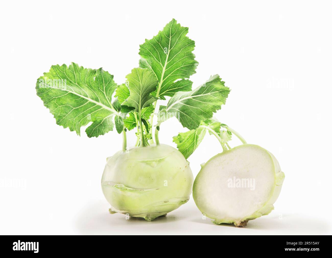 Kohlrabi with leaves Stock Photo Alamy