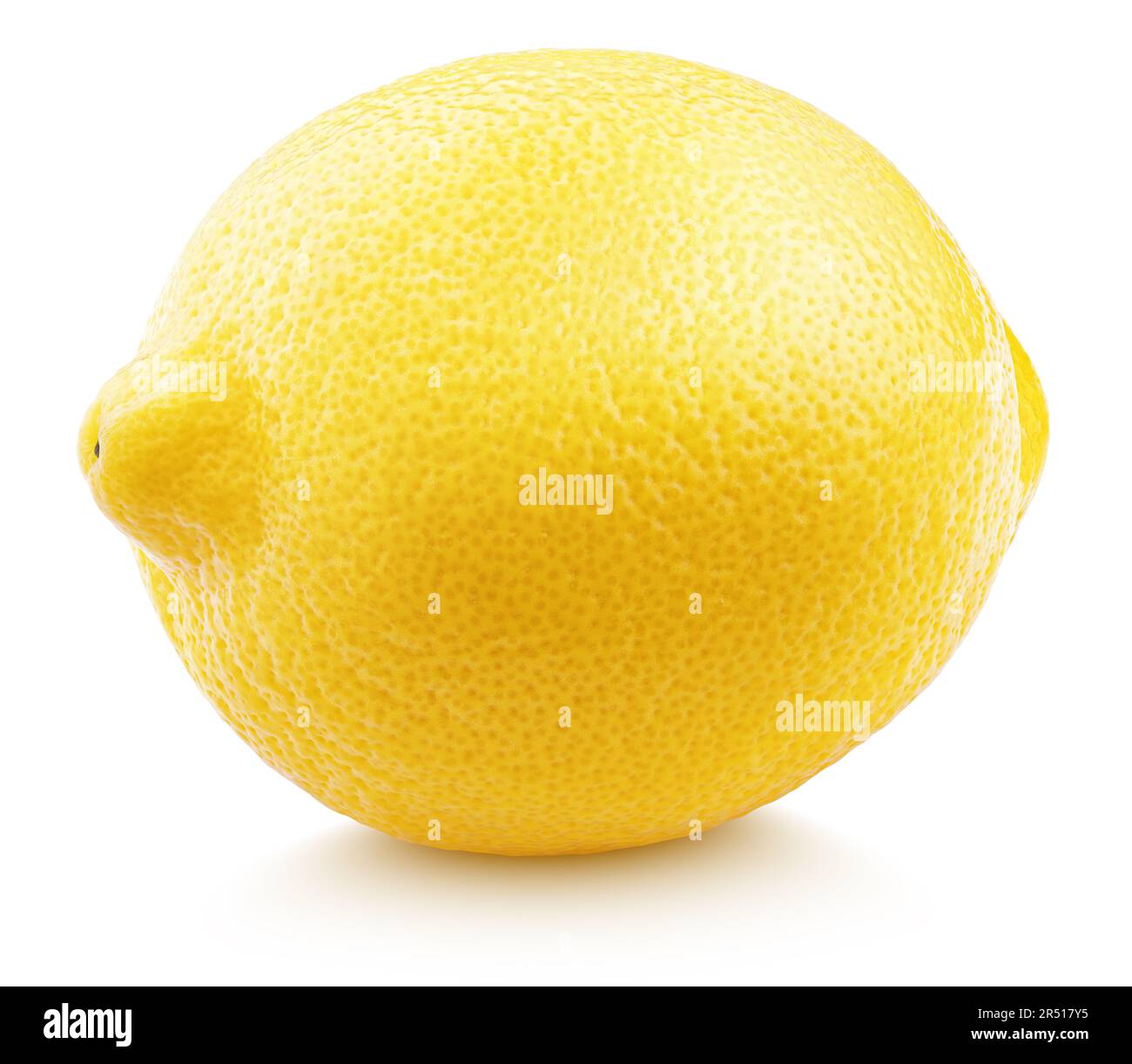 Whole yellow lemon citrus fruit isolated on white background with clipping path. Full depth of field. Stock Photo