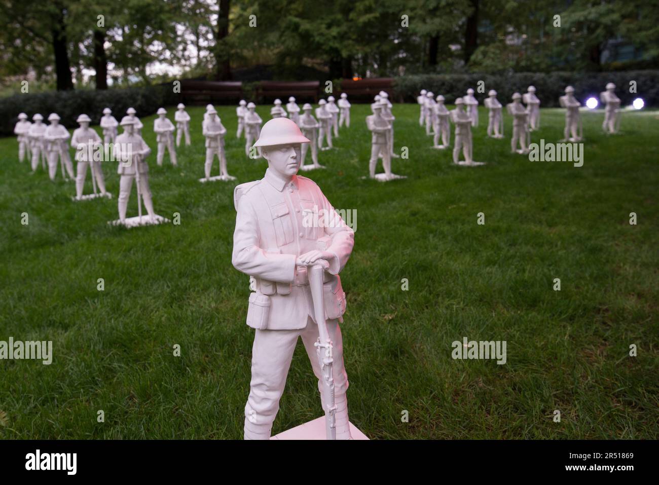 Lost Armies installation by Mark Humphrey to mark WWI Centenary Stock Photo