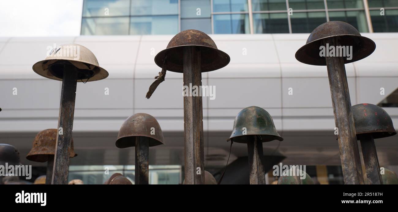 Lost Soldiers installation by Mark Humphrey to mark WWI Centenary Stock Photo