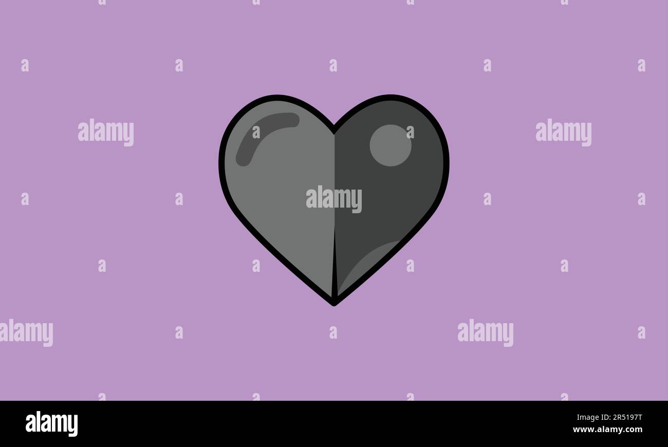Grey colored heart vector isolated Stock Vector