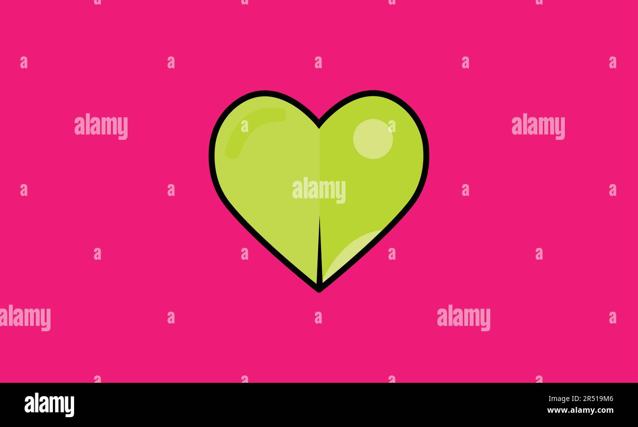 green heart vector icon isolated Stock Vector