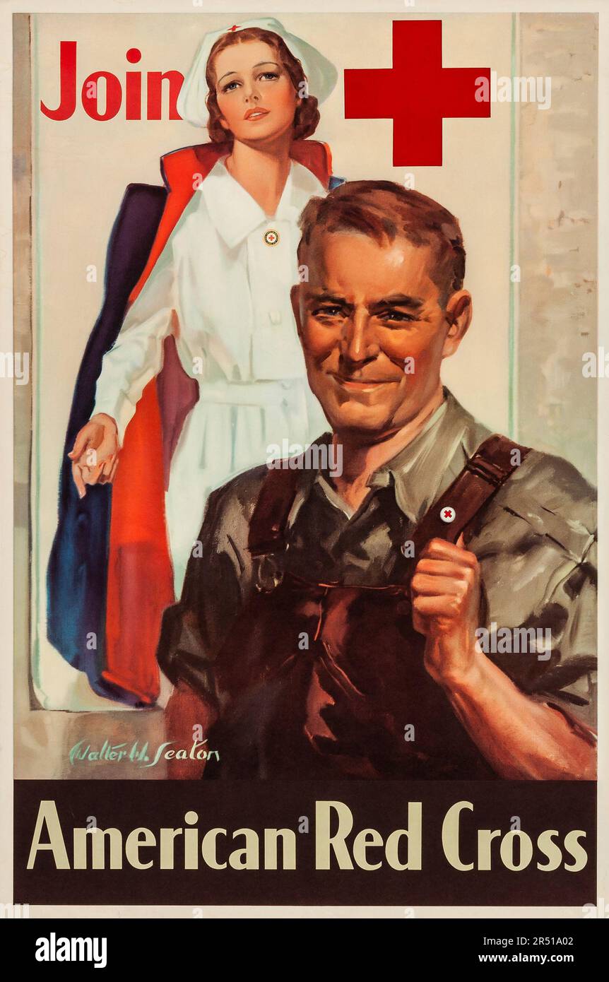 American Red Cross (1936). Poster Walter Seaton Artwork Stock Photo